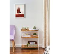 LEDREM Songmics Bamboo Storage Shelf, 3-Tier Plant Shoe Rack, Multipurpose, In The Entryway, Bathroom, Living Room, Balcony, Kitchen