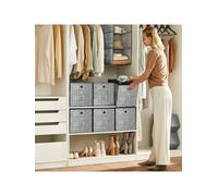 Songmics Storage Boxes, Set Of 6 Non-Woven Fabric Box With Handle, 30 X 30 X 30 Cm, Fit Cube Storage Unit, For Shelves, Foldable