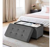 LEDREM Storage Ottoman Bench, Foldable Ottoman Foot Rest With Legs, 38 X 76 X 40 Cm, End Of Bed Bench, Storage Chest 660 Lb