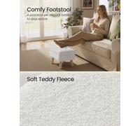 LEDREM Storage Ottoman, Foot Stool, Ottoman With Padded Seat, Foot Rest With Wood Legs, Small Table, For Hallway, Living Room