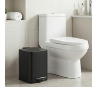 Ledrem Trash Bin, Kitchen Bin, Steel Pedal, With Inner Bucket, Soft Close And Stays Open, 6 L, Black