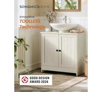 LEDREM Vanity Storage Unit, Superfast Toolless Assembly, Bathroom Sink Cabinet With Adjustable Shelf, White