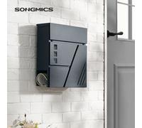 LEDREM Wall-Mounted Letter Box With Viewing Window For Front Door With Lock And Keys Anthracite