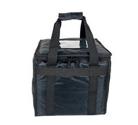 LEDSA MART Hot Food Bag with Divider for Pizza, Curry, Takeaway, Restaurant, Picnic, Indian, Chinese, Kebabs, Catering, Delivery Bag, Thermal Insulated (Black, 31L - 35x30x30cm)