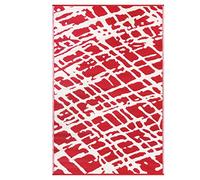 LEDSA MART Indoor/Outdoor Reversible Plastic Rug | Perfect for Patio, Decking, Terrace, Balcony, Hall, Kitchen, Garden, Picnic | UV, Stain And Water Resistant | (Red & White, 120x180cm)