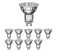 ledscom.de 10 GU10 LED Bulbs, PAR16, Warm White (3000 K), 2.4 W, 227lm, 119°, Reflector Mirror (Silver)