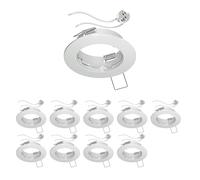 ledscom.de 10 Pieces Ceiling mounting Frame Fere, Round, White Glossy (LED/Halogen/MR16/50mm) incl. GU5.3 Socket