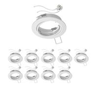 ledscom.de 10 Pieces Ceiling recessed Frame Fere recessed Frame White swivelling (LED/Halogen/MR16/50mm) incl. GU5.3 Socket