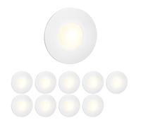 ledscom.de 10x LED stairlight/recessed wall Light FEX for Indoor and Outdoor use, Round, 85mm Ø, Warm White