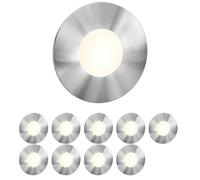 ledscom.de 10x LED stairlight/recessed wall Light FEX for Indoor and Outdoor use, Round, Stainless Steel, 85mm Ø, Warm White