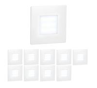 ledscom.de 10x LED stairlight/recessed wall Light FEX for Indoor and Outdoor use, Square, 85 x 85 mm, Cool White