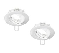 ledscom.de 2 pcs. recessed Ceiling Frame CIRC, Round, swivelling, White Glossy