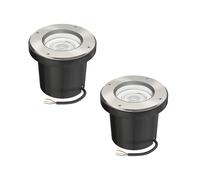 ledscom.de 2 pcs. recessed Floor Light BOFU for Outdoors swivelling Stainless Steel Round IP67 150mm Ø incl. LED lamp (White, 5.3W, 504lm, 50°)