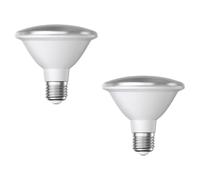 ledscom.de 2 Pieces E27 LED Bulb, PAR30 Short Neck, White (4200 K), 13 W, 1025lm, 43°, Reflector Mirror (Silver)