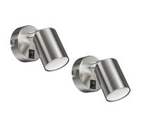 ledscom.de 2 Wall spot WAIKA, Single-Flame, with Switch, GU10, matt Chrome, incl. GU10 LED lamp (Warm White, 4.914W, 450lm, 100°)