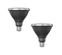 ledscom.de 2 x E27 LED Bulb, PAR38 Short Neck, White (4200 K), 16.1 W, 1379lm, 45°, Reflector Mirror (Silver)