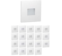 ledscom.de 20x LED stairlight/recessed wall Light FOW for Indoor and Outdoor use, Downlight, Square, 85 x 85 mm, Warm White