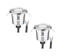 ledscom.de 2X LED recessed Floor Light AGENA for Outdoors, IP65, Stainless Steel, Round, 60mm Ø, Warm White