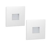ledscom.de 2X LED stairlight/recessed wall Light FOW for Indoor and Outdoor use, Downlight, Square, 85 x 85 mm, Warm White