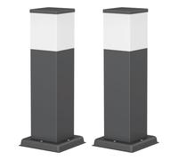 ledscom.de 2X Polly Bollard Light for Outdoors, 35cm, Anthracite, in 9 Bulb, 501lm, Warm White