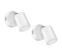 ledscom.de 2X wall spot WAIKA with Switch White matt GU10 LED lamp Warm White 3-Step dimming: max. 500lm Each