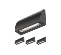 ledscom.de 4 LED Wall Light/Staircase Light SEGIN for Outdoors, IP54, Flat, Downlight, Black matt, Angular, 3.8 W, 265lm, Warm White