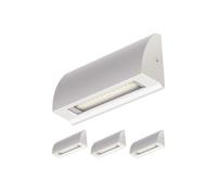 ledscom.de 4 LED Wall Light/Staircase Light SEGIN for Outdoors, IP54, Flat, Downlight matt, Angular, 3.8 W, 265lm, Warm White