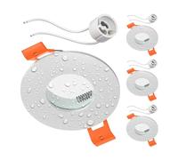 ledscom.de 4 Pieces Bathroom Ceiling recessed Frame ERID, Damp-Proof, Bathroom, IP44, Round, matt White (GU10/MR16/GU5.3/50mm) incl. GU10 Socket