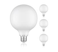 ledscom.de 4 Pieces E27 LED Bulb, G125, Warm White (2700 K), 6.2 W, 845lm, Frosted Glass Extra matt