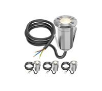 ledscom.de 4X GLOX LED recessed Floor Light for Outdoor use, IP67, Aluminium, Round, 35mm Ø, Warm White, matt