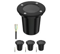 ledscom.de 4X Ground recessed Light BOLI for Outdoors, IP67, Black, Round, 108mm Ø, 1x GU10 max. 15W