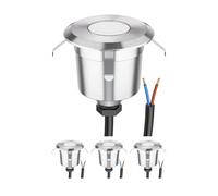 ledscom.de 4X LED recessed Floor Light AGENA for Outdoors, IP65, Stainless Steel, Round, 60mm Ø, Warm White