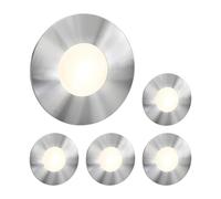 ledscom.de 5 LED Staircase Light/recessed Wall Light FEX for Indoor and Outdoor use, Round, Stainless Steel, 85mm Ø, Warm White