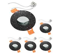 ledscom.de 5 Pieces Bathroom Ceiling recessed Frame ERID, Damp-Proof, Bathroom, IP44, Round, Black matt, incl. GU5.3 Socket