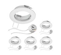 ledscom.de 5 Pieces Ceiling recessed Frame Fere recessed Frame White matt (LED/Halogen/GU10/MR16/PAR16/50mm) incl. GU10 Socket