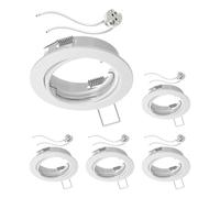 ledscom.de 5 Pieces Ceiling recessed Frame Fere recessed Frame White matt swivelling (LED/Halogen/MR16/50mm) incl. GU5.3 Socket