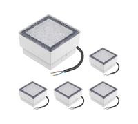 ledscom.de 5 Pieces LED Paving Stone Ground recessed Light CUS for Outdoors, IP67, Angular, 10 x 10cm, Warm White