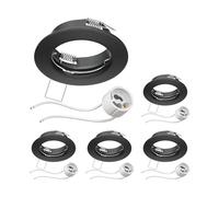 ledscom.de 5X Ceiling recessed Frame Fere recessed Frame Black matt (LED/Halogen/GU10/MR16/PAR16/50mm) in U10 Socket