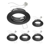 ledscom.de 5X Ceiling recessed Frame Fere recessed Frame Black matt (LED/Halogen/MR16/50mm) in U5.3 Socket