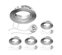 ledscom.de 5X Ceiling recessed Frame Fere recessed Frame Chrome matt (LED/Halogen/GU10/MR16/PAR16/50mm) in U10 Socket