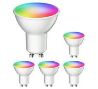 ledscom.de 5X GU10 LED RGB Bulbs, PAR16, Warm White - Cool White (2900-6200 K), 5.5 W, 473lm, 103°, Smart Home, WLAN, Alexa, matt