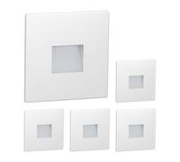 ledscom.de 5X LED stairlight/recessed wall Light FOW for Indoor and Outdoor use, Downlight, Square, 85 x 85 mm, Warm White