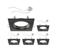 ledscom.de 5X recessed Ceiling Frame RIR recessed Frame Black matt Angular (LED/Halogen/MR16/50mm) in U5.3 Socket