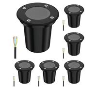 ledscom.de 6 pcs. Ground recessed Light BOLI for Outdoors, IP67, Black, Round, 108mm Ø, 1x GU10 max. 15W, Frosted