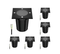 ledscom.de 6 pcs. recessed Floor Light RELI for Outdoors, IP67, Black, Angular, 11 x 11cm, 1x GU10 max. 15W, Frosted