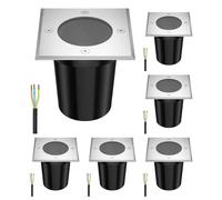 ledscom.de 6 pcs. recessed Floor Light RELI for Outdoors, IP67, Stainless Steel, Angular, 11 x 11cm, 1x GU10 max. 15W