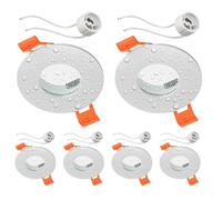 ledscom.de 6 Pieces Bathroom Ceiling recessed Frame ERID, Damp-Proof, Bathroom, IP44, Round, matt White (GU10/MR16/GU5.3/50mm) incl. GU10 Socket