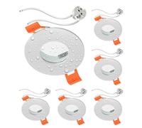 ledscom.de 6 Pieces Bathroom Ceiling recessed Frame ERID, Damp-Proof, Bathroom, IP44, Round, White matt, incl. GU5.3 Socket