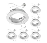 ledscom.de 6 Pieces Ceiling recessed Frame Fere recessed Frame White swivelling (LED/Halogen/MR16/50mm) incl. GU5.3 Socket