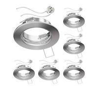 ledscom.de 6X Ceiling recessed Frame Fere recessed Frame matt Chrome (LED/halogen/MR16/50mm) in U5.3 Socket